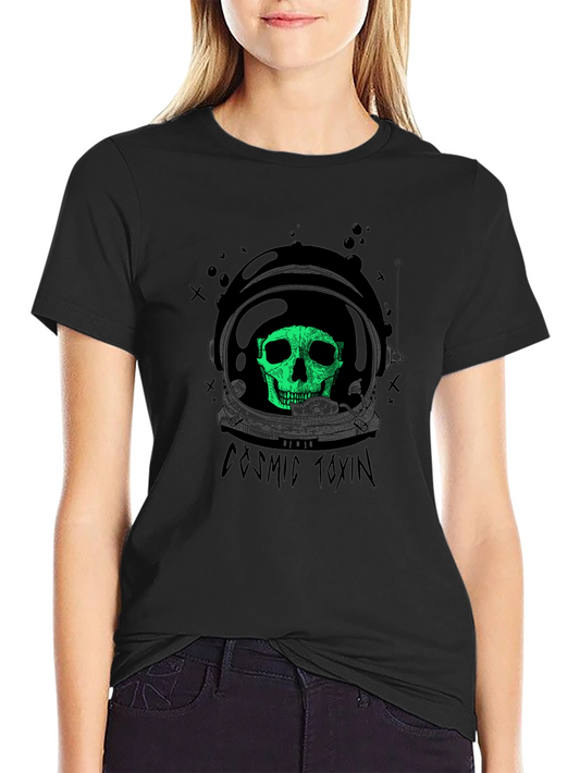Cosmic Toxin Skull Graphic Black T-Shirt
