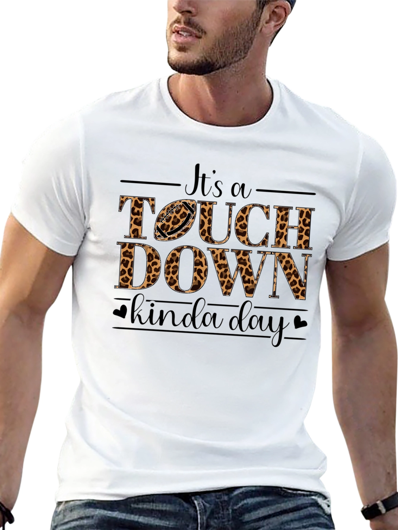Touchdown Kinda Day Leopard Print T-Shirt