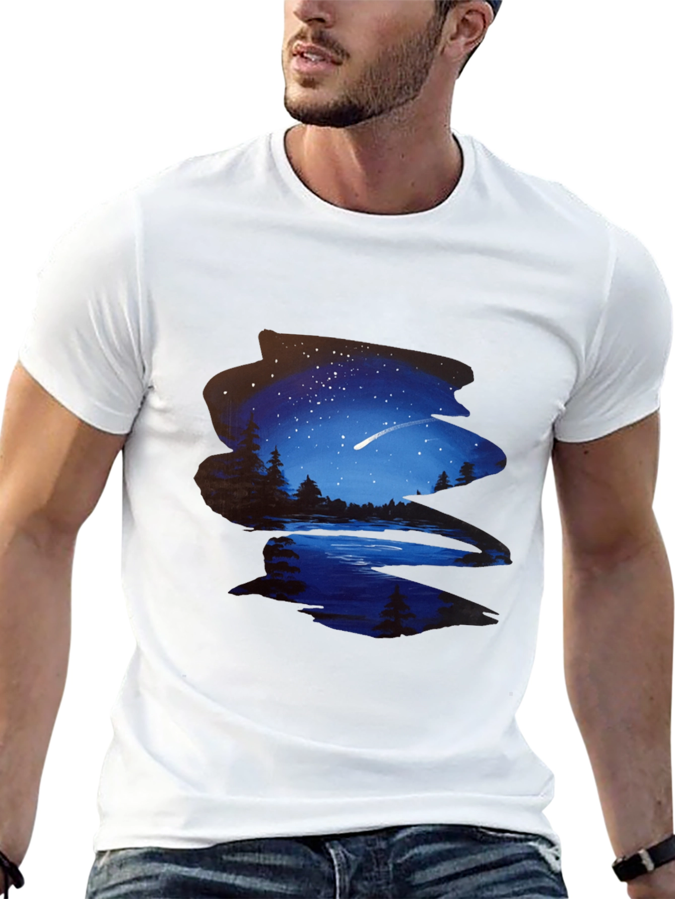 Night Sky Lake Print Tee