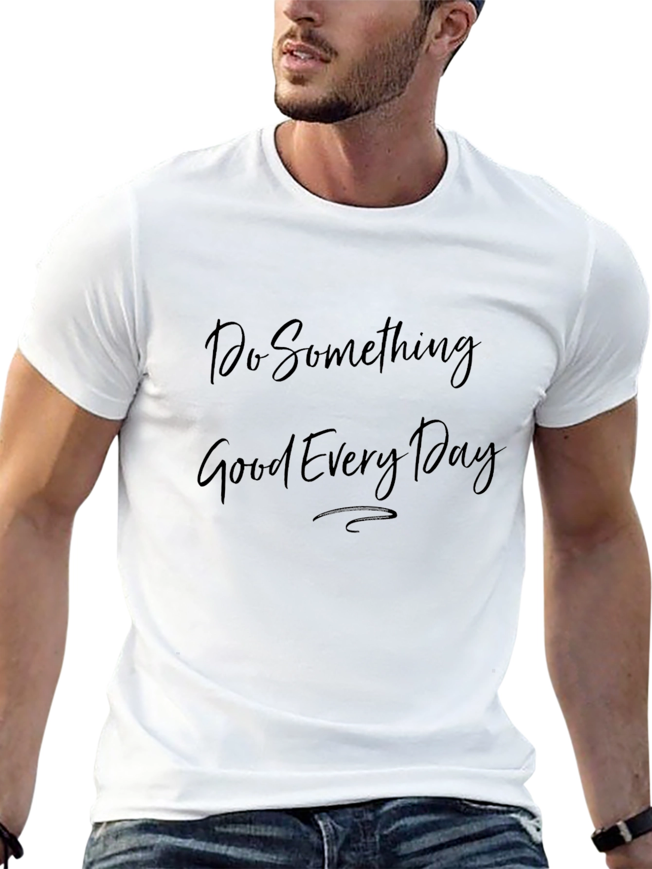 Inspirational Do Something Good Black T-Shirt