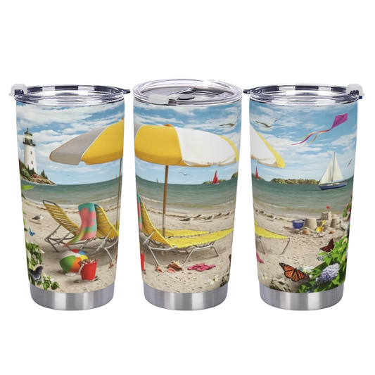 Same Floral Bucket Kitten Cute Pet Art 20oz Insulated Travel Cup
