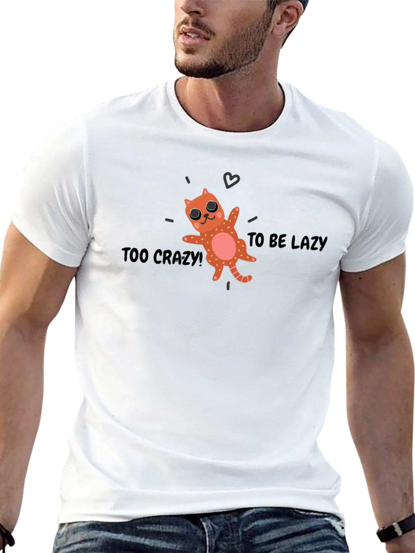 Too Crazy to be Lazy Cat Graphic Tee