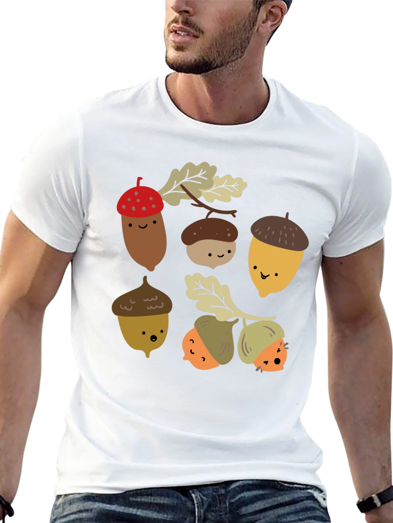Cute Acorn Cartoon Graphic T-Shirt