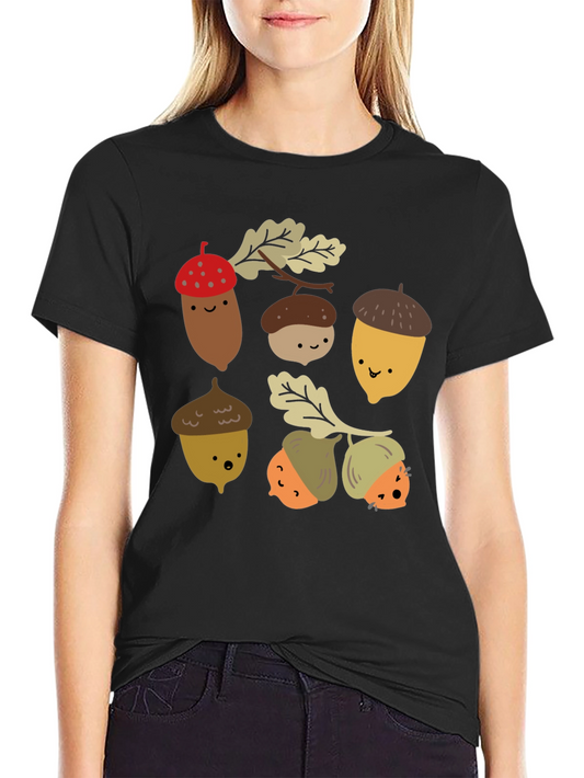 Cute Acorn Cartoon Graphic T-Shirt