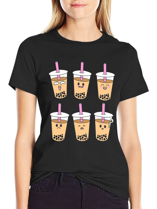 Boba Tea Graphic T-Shirt - Unisex Black Tee