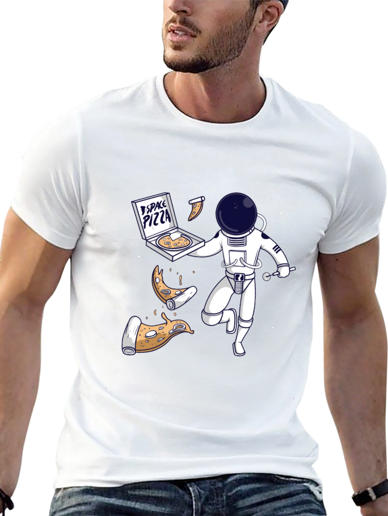 Space Pizza T-Shirt: Astronauts & Pizza in Orbit