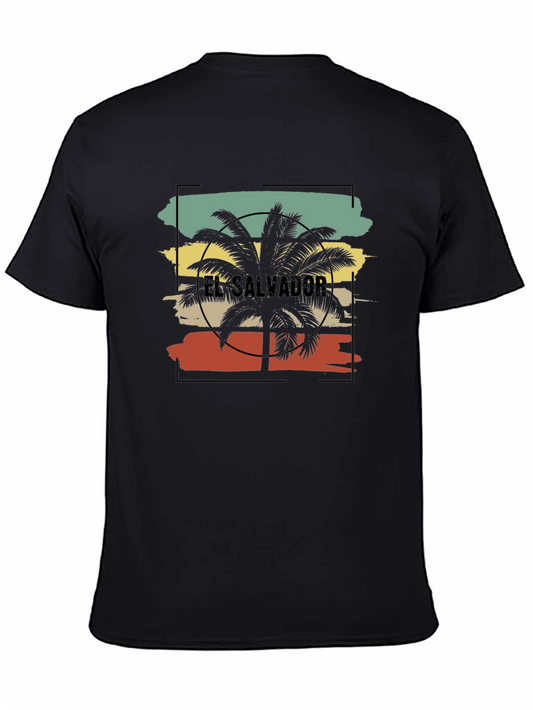 El Salvador Palm Tree Graphic Tee - Retro Style
