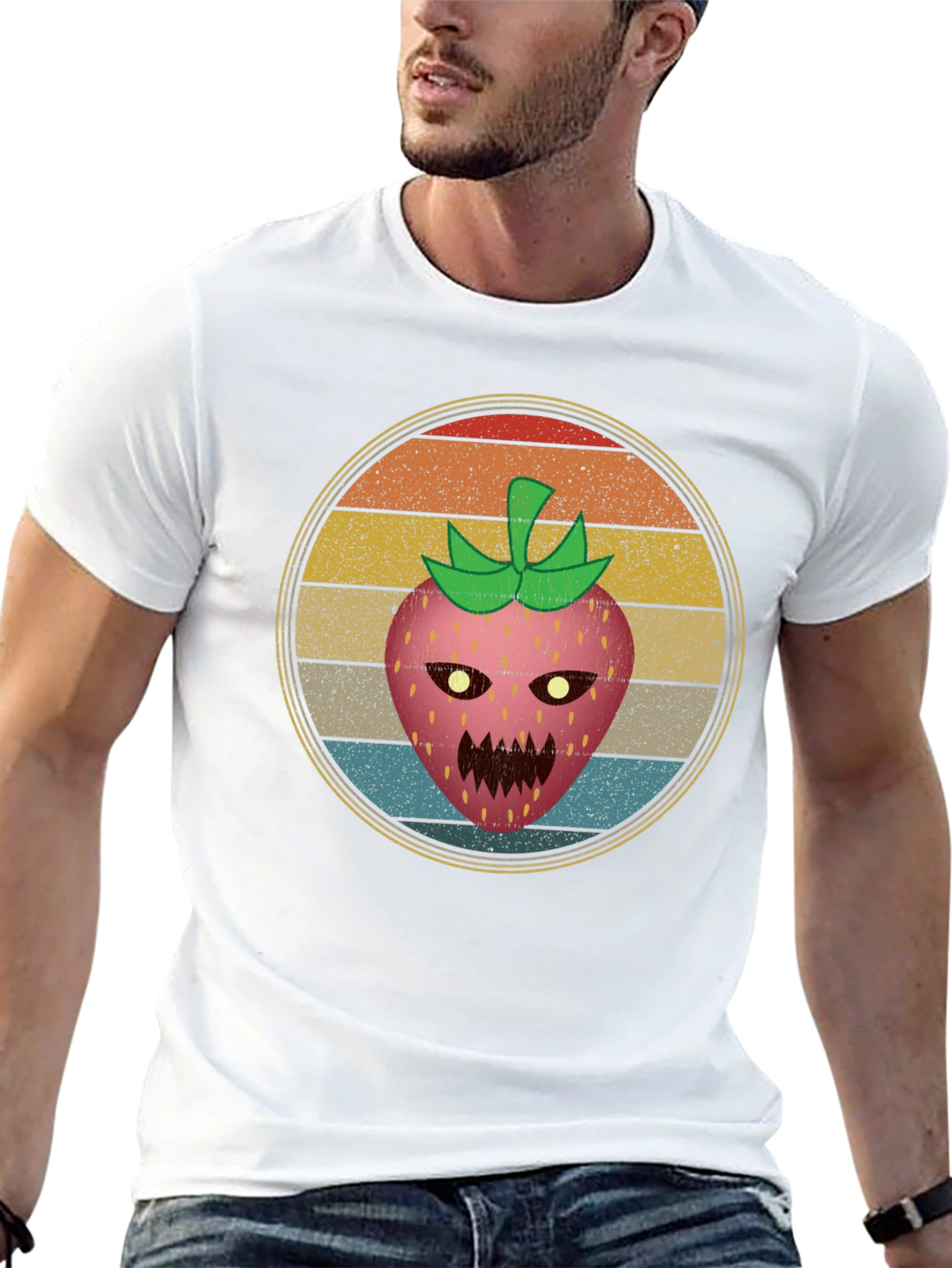 Retro Scary Strawberry Graphic Tee