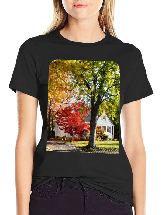Autumn Scene Graphic Tee - Nature Inspired Shirt