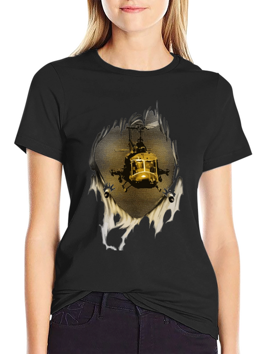 Helicopter Graphic Print T-Shirt