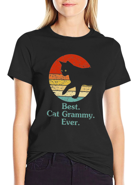 Best Cat Grammy Ever T-Shirt - Retro Design
