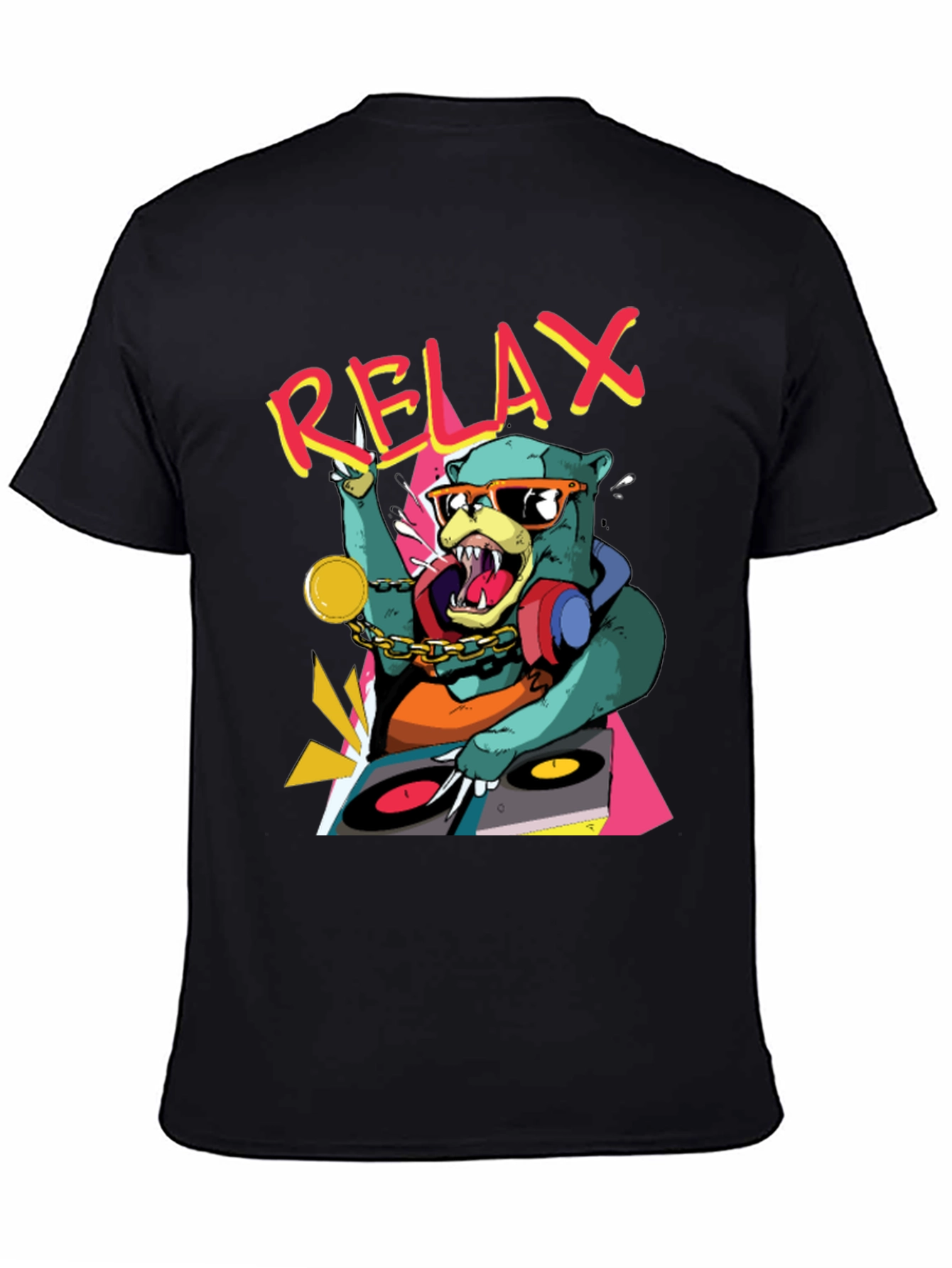 Relax DJ Bear Graphic T-Shirt