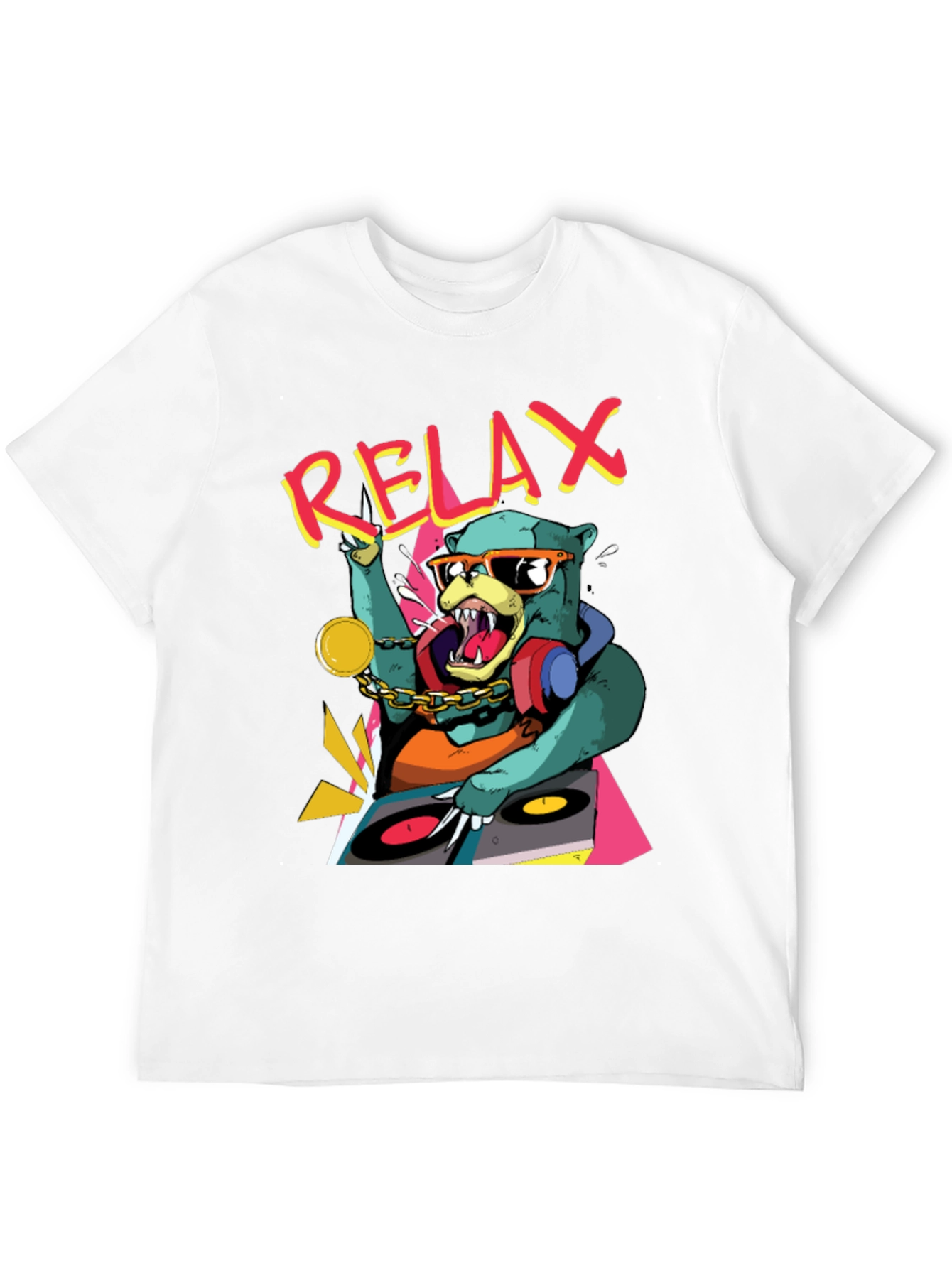 Relax DJ Bear Graphic T-Shirt