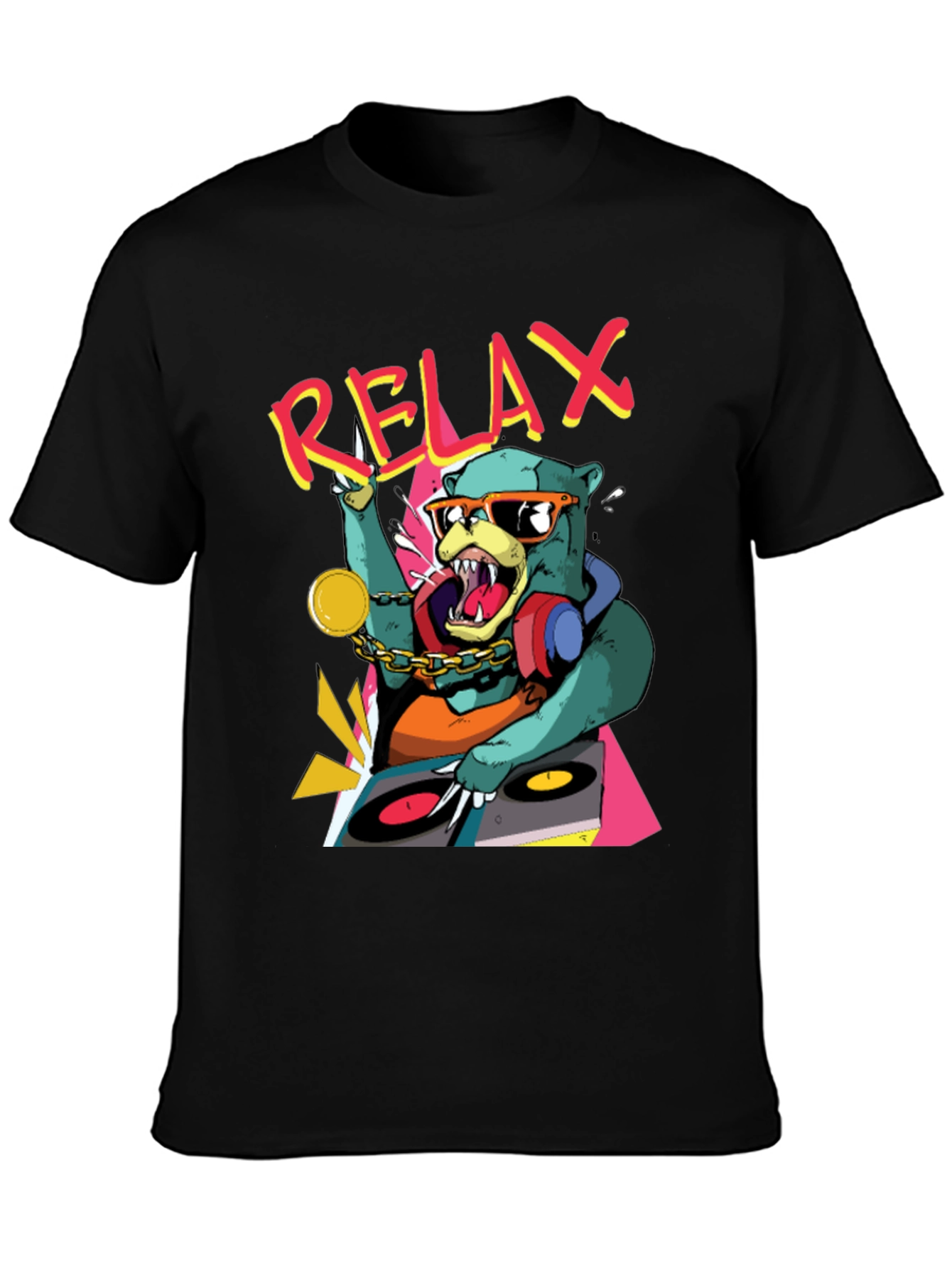 Relax DJ Bear Graphic T-Shirt