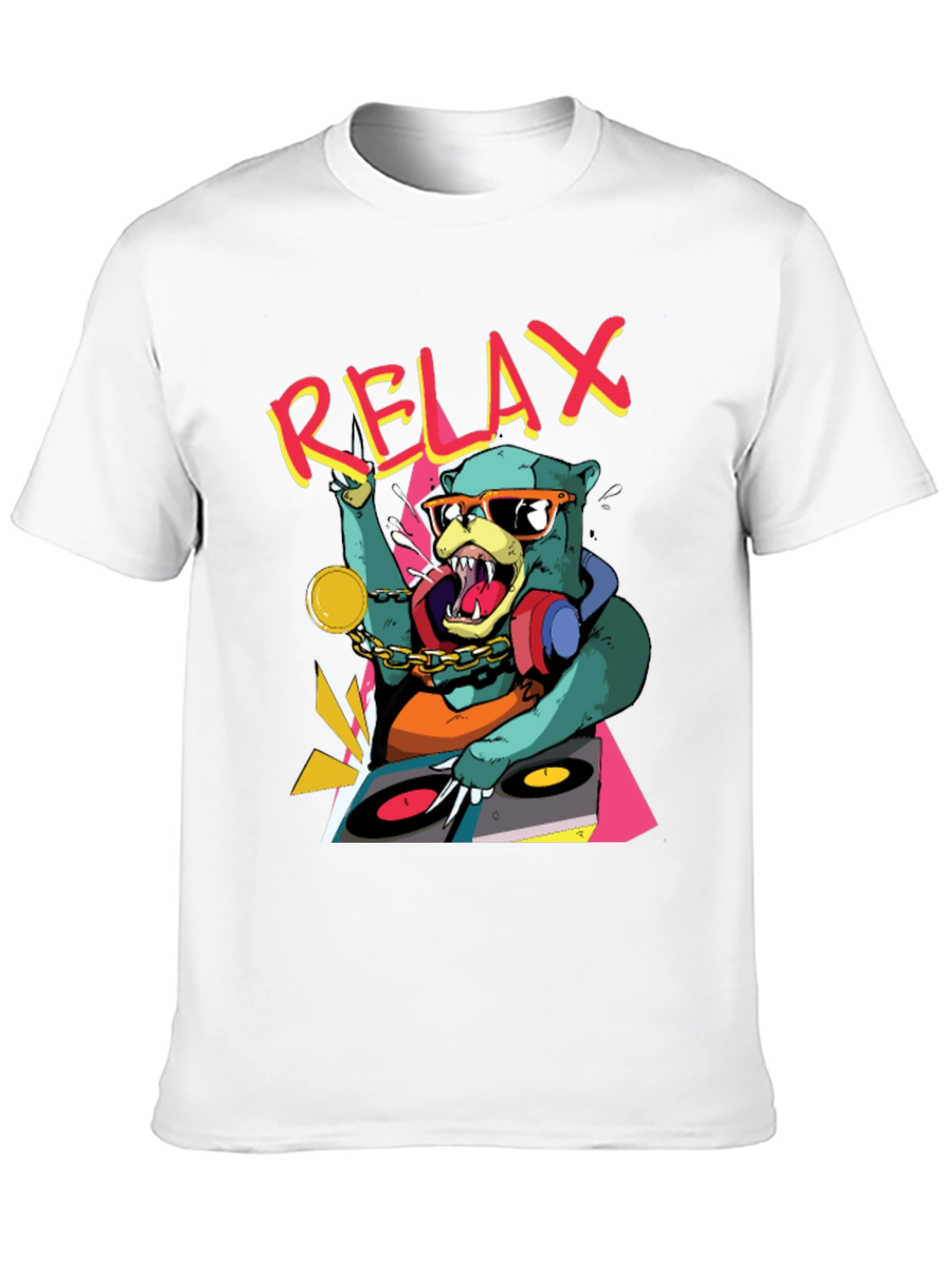 Relax DJ Bear Graphic T-Shirt