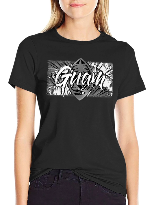 Guam Island Style Graphic T-Shirt - Black