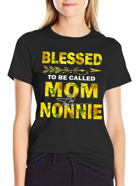 Blessed Mom & Nonnie Sunflower Graphic Tee