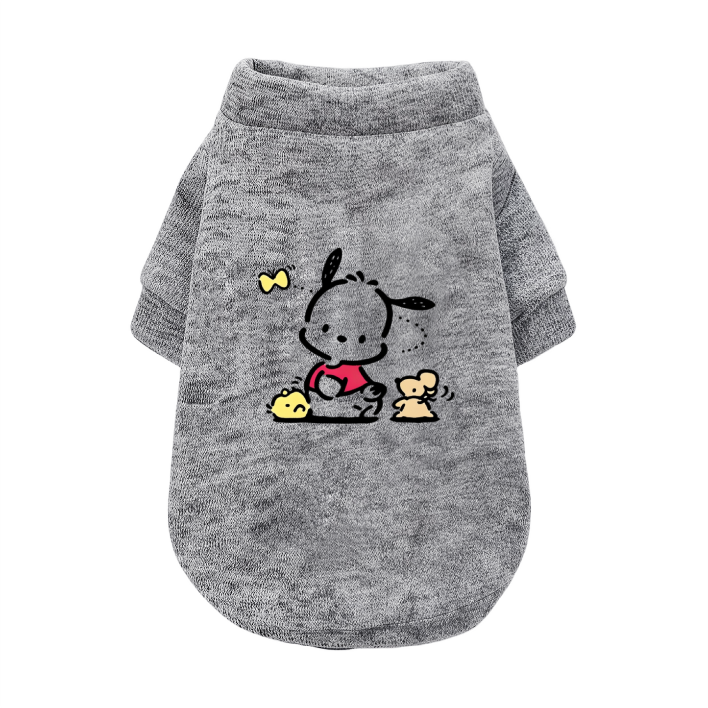 Cute Pochacco & Little Friends Pet Sweater, Kawaii Cartoon Puppy Top