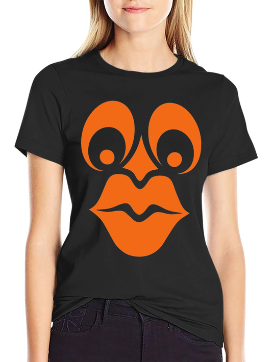 Funny Graphic Tee - Googly Eyes and Lips Black T-Shirt