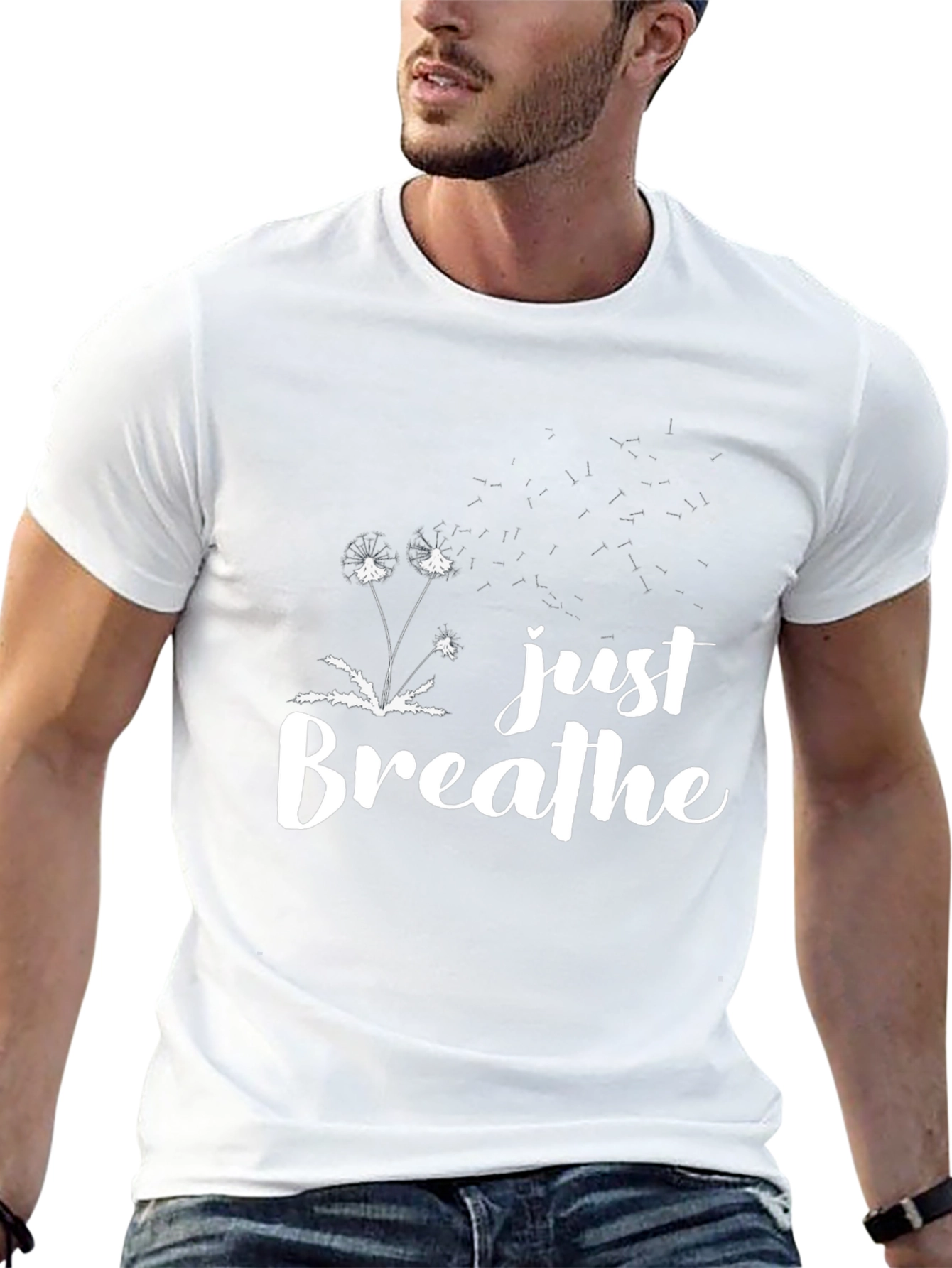 Just Breathe Black Graphic Tee
