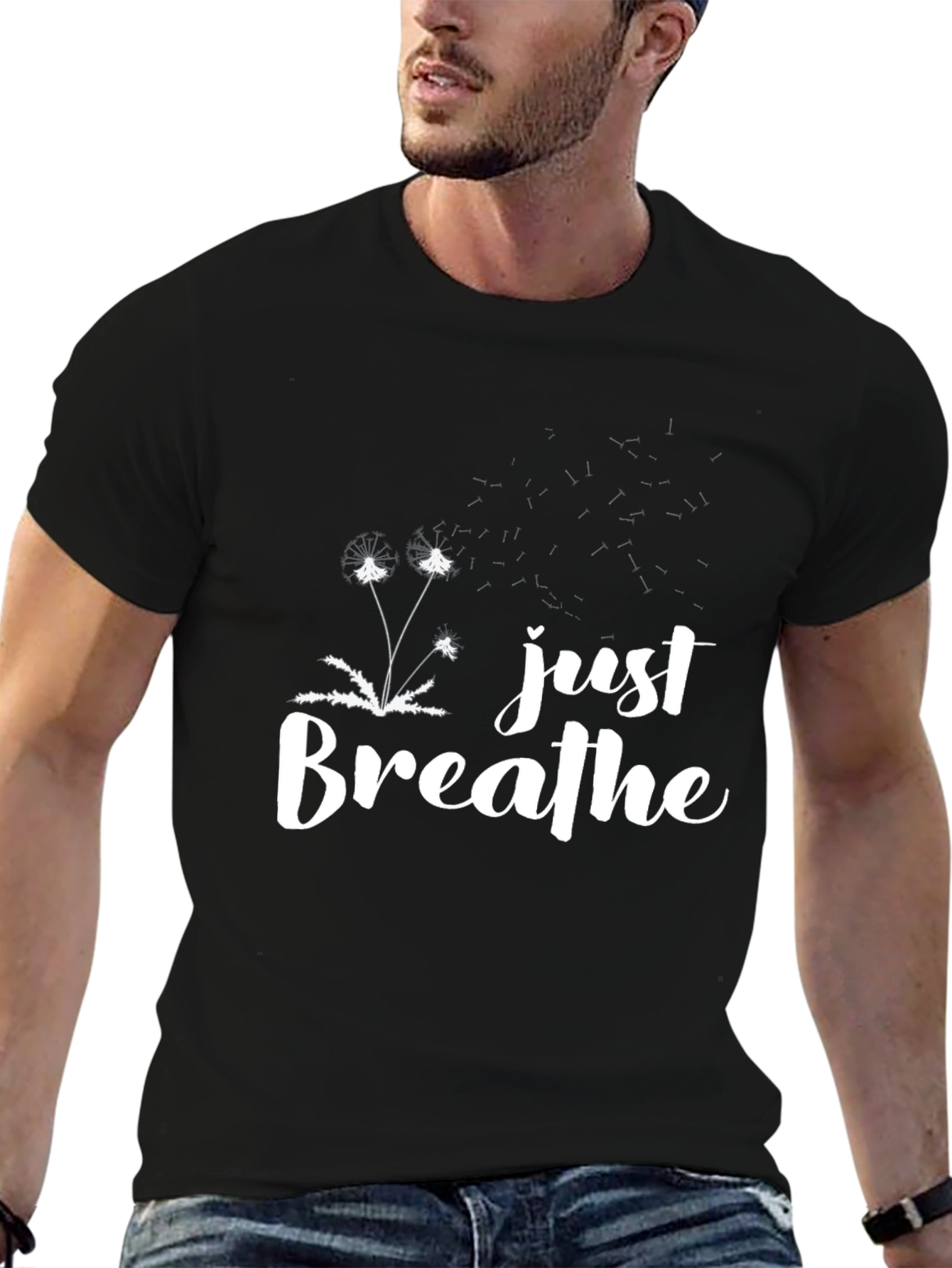 Just Breathe Black Graphic Tee