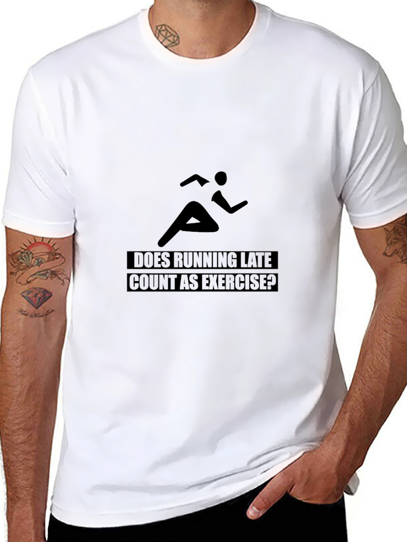 Running Late Exercise Tee - Funny Workout Shirt