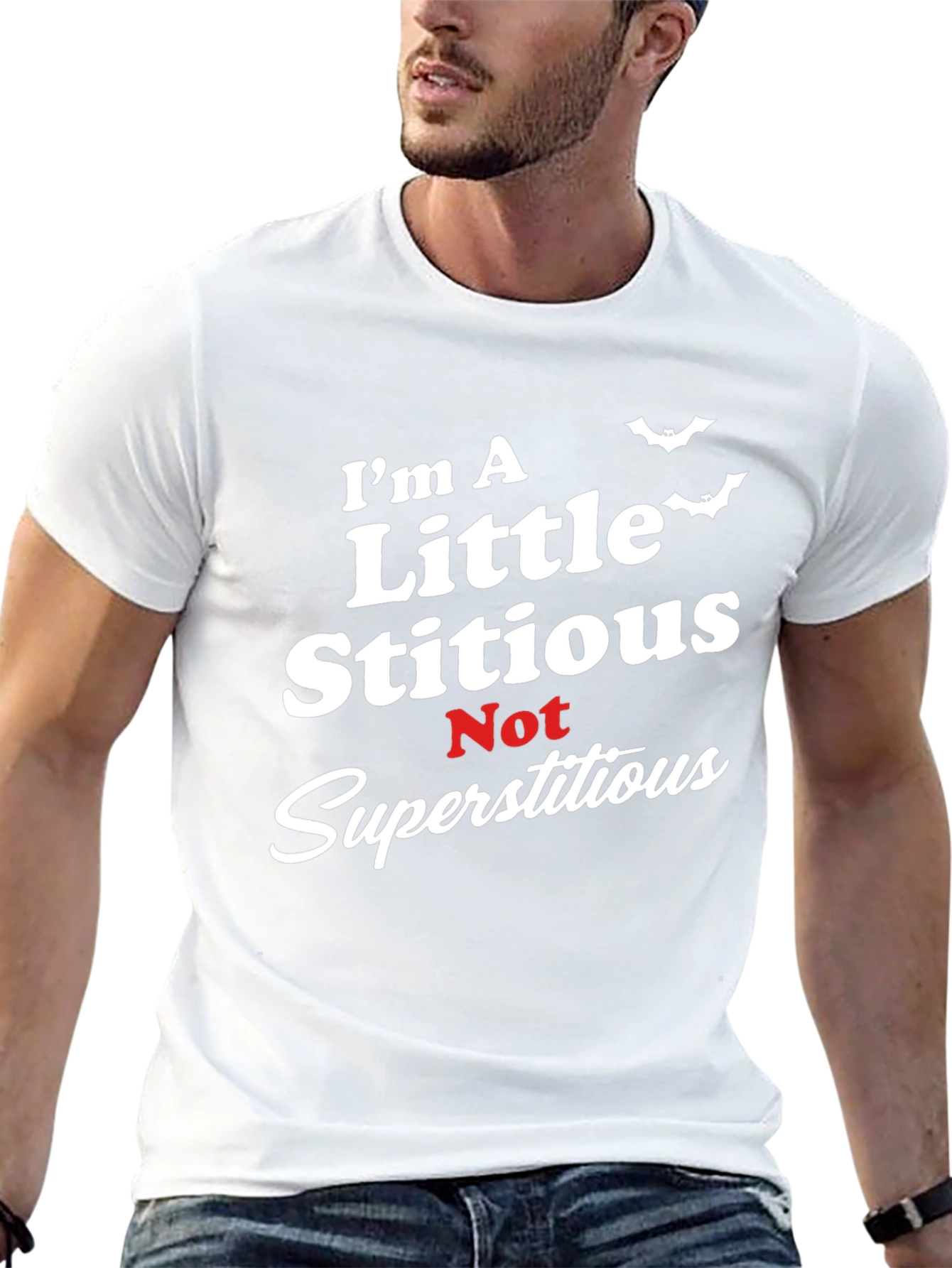 Stitious Humor Graphic Tee - Halloween Ready!