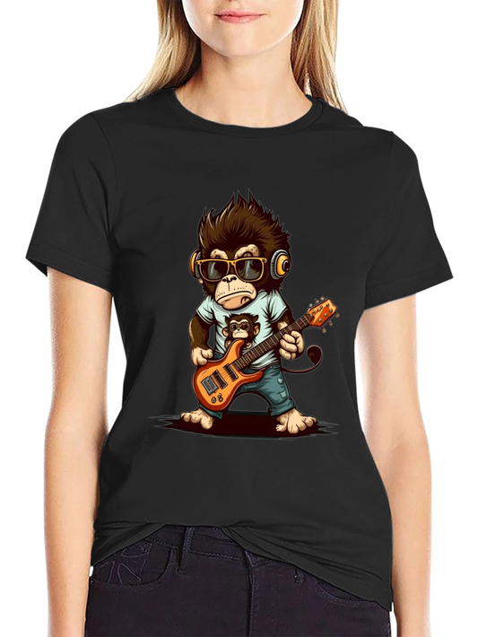 Cool Monkey Guitarist Graphic Tee