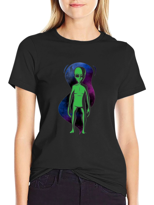 Alien Graphic T-Shirt - Black Crew Neck Tee