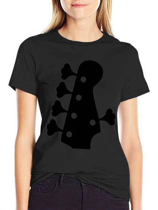 Bass Guitar Headstock Graphic Tee - Black