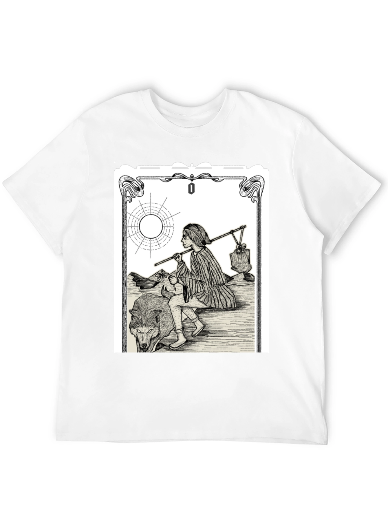 The Fool Tarot Card Black T-Shirt