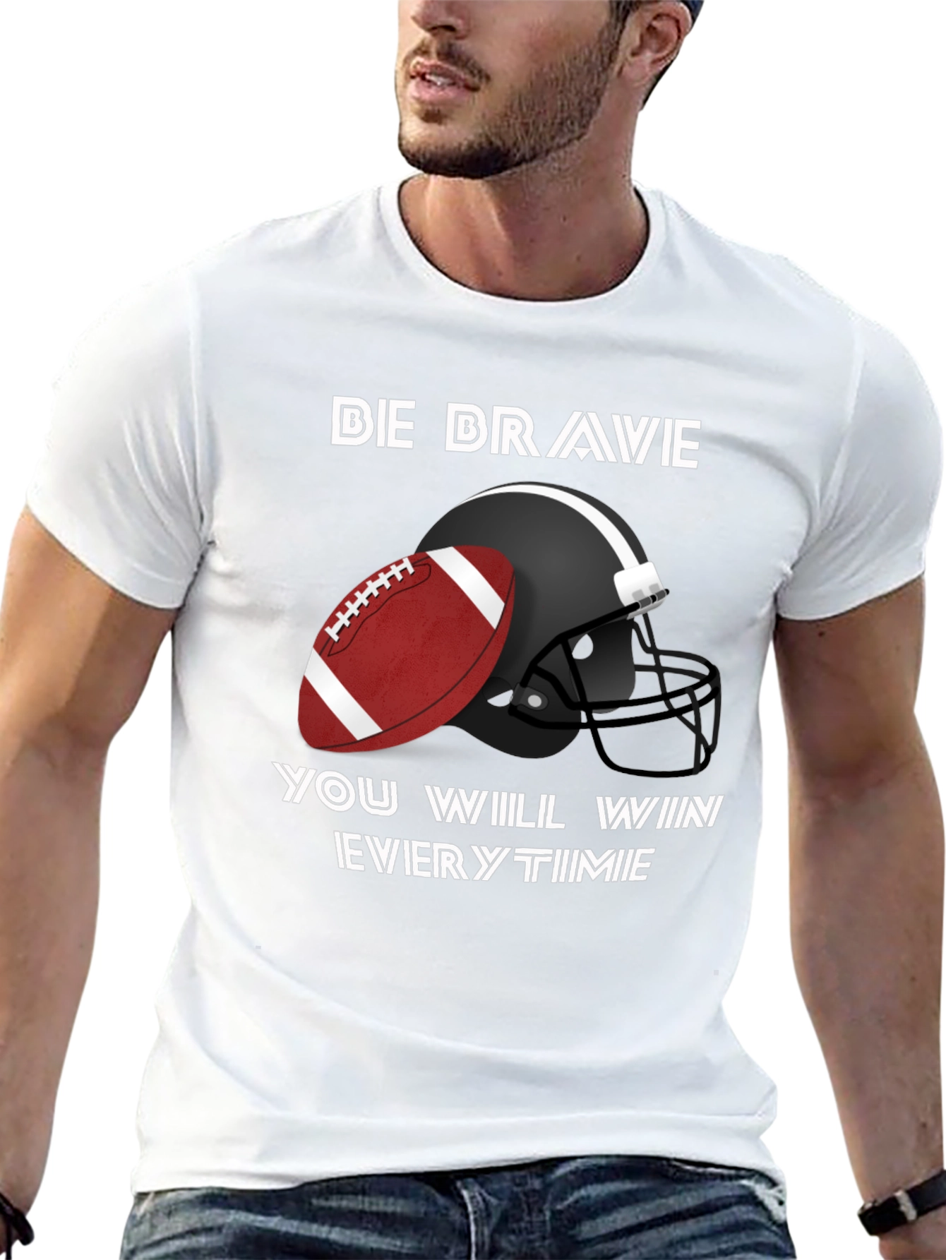 Be Brave Football Graphic T-Shirt