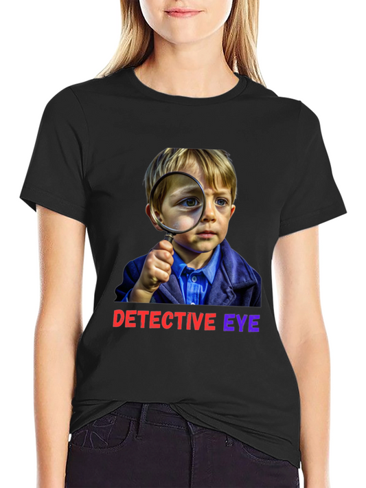 Detective Eye T-Shirt - Curious Kid with Magnifying Glass