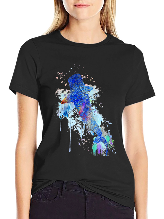Watercolor Whale Shark Graphic Tee - Mens Black T-Shirt
