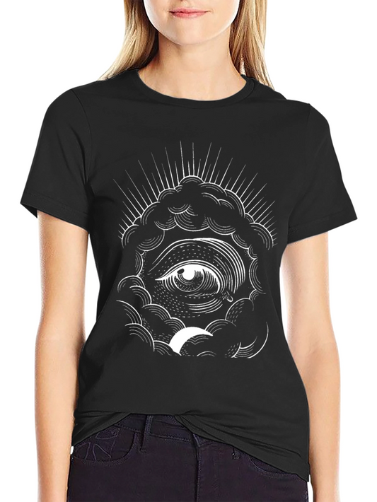 Eye of Providence Cloud Graphic Black T-Shirt