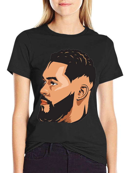 Cool Graphic Tee - Black Man Portrait Design T-Shirt