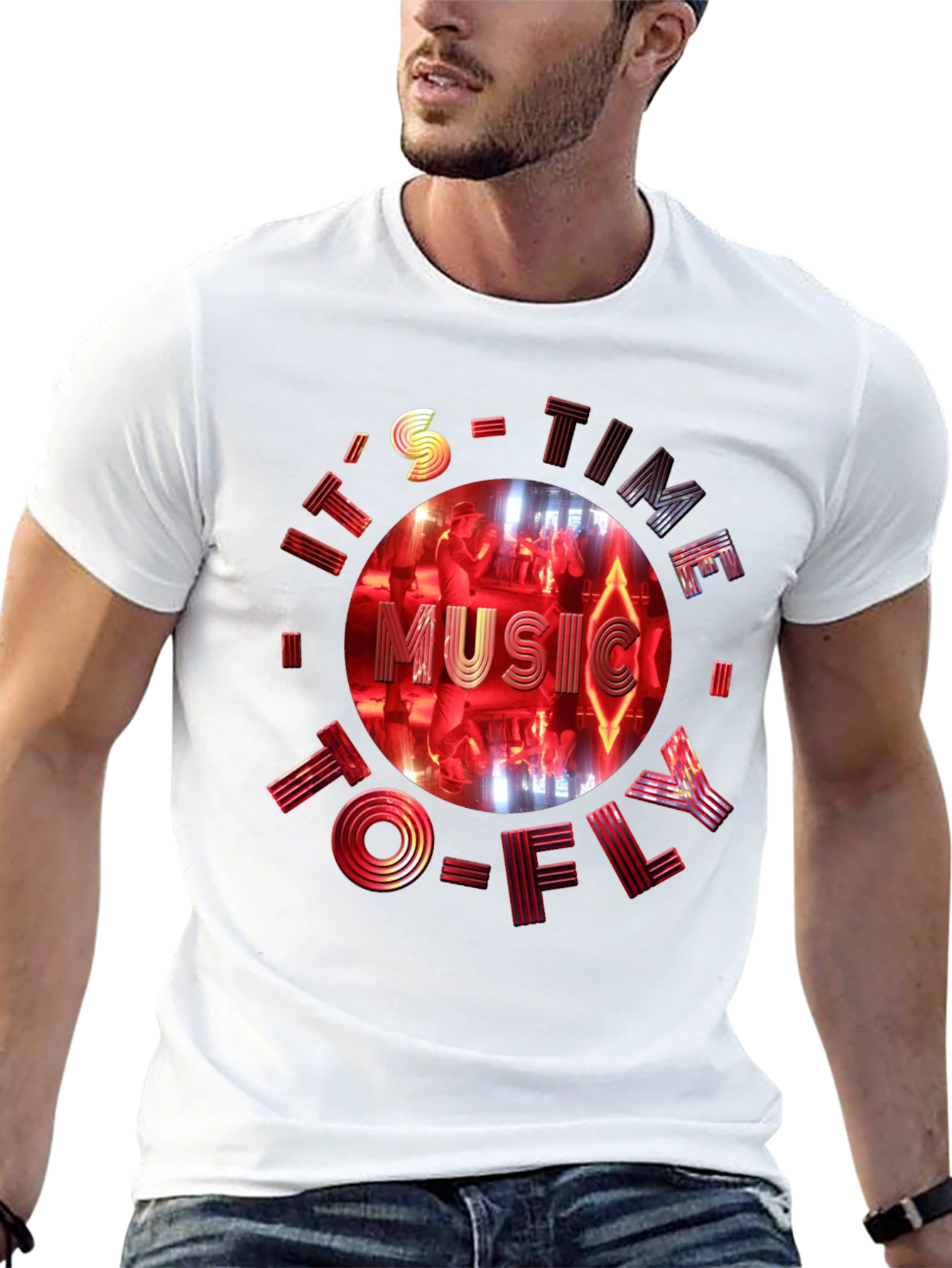 Its Time To Fly Music Black Graphic Tee