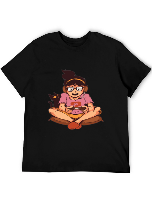 Gamer Girl T-Shirt - Black Cotton Graphic Tee