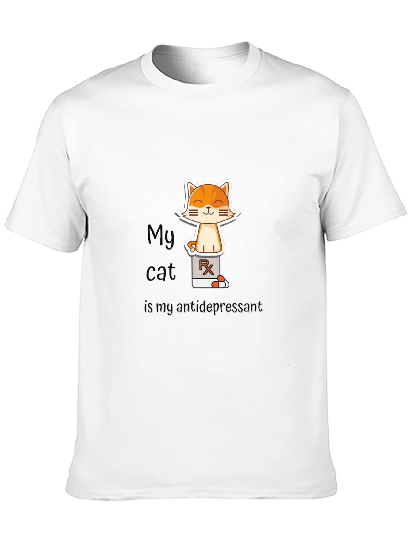 My Cat is My Antidepressant Black T-Shirt