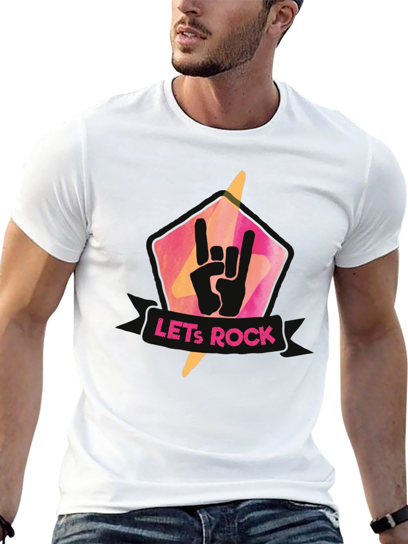 Lets Rock Graphic T-Shirt - Black