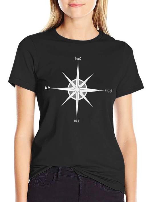 Funny Human Direction T-Shirt - Head Ass Left Right Compass Tee