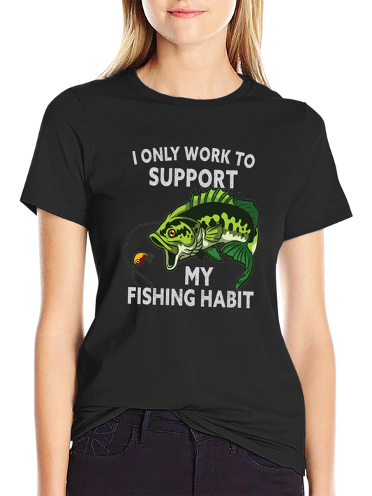 Fishing Habit T-Shirt - Black Graphic Tee