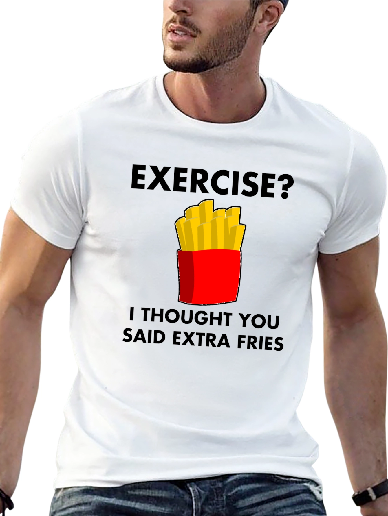 Funny Extra Fries Graphic T-Shirt