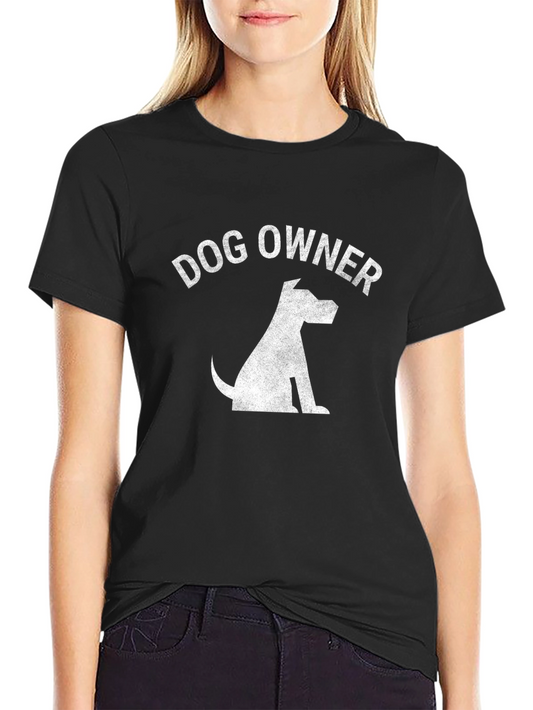 Dog Owner Graphic Tee - Black Cotton Casual T-Shirt