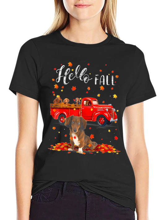 Hello Fall Dachshund T-Shirt