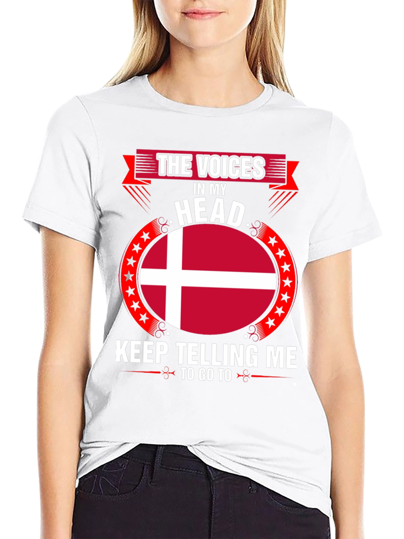 Danish Flag T-Shirt - The Voices in My Head