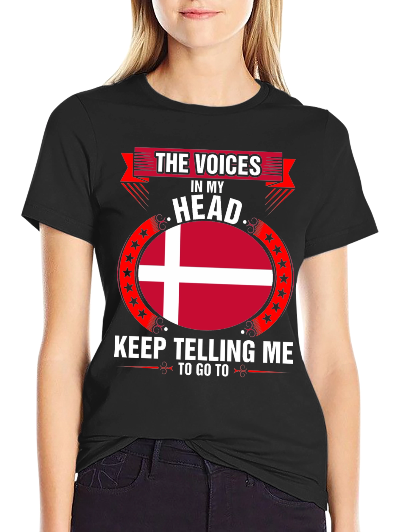 Danish Flag T-Shirt - The Voices in My Head