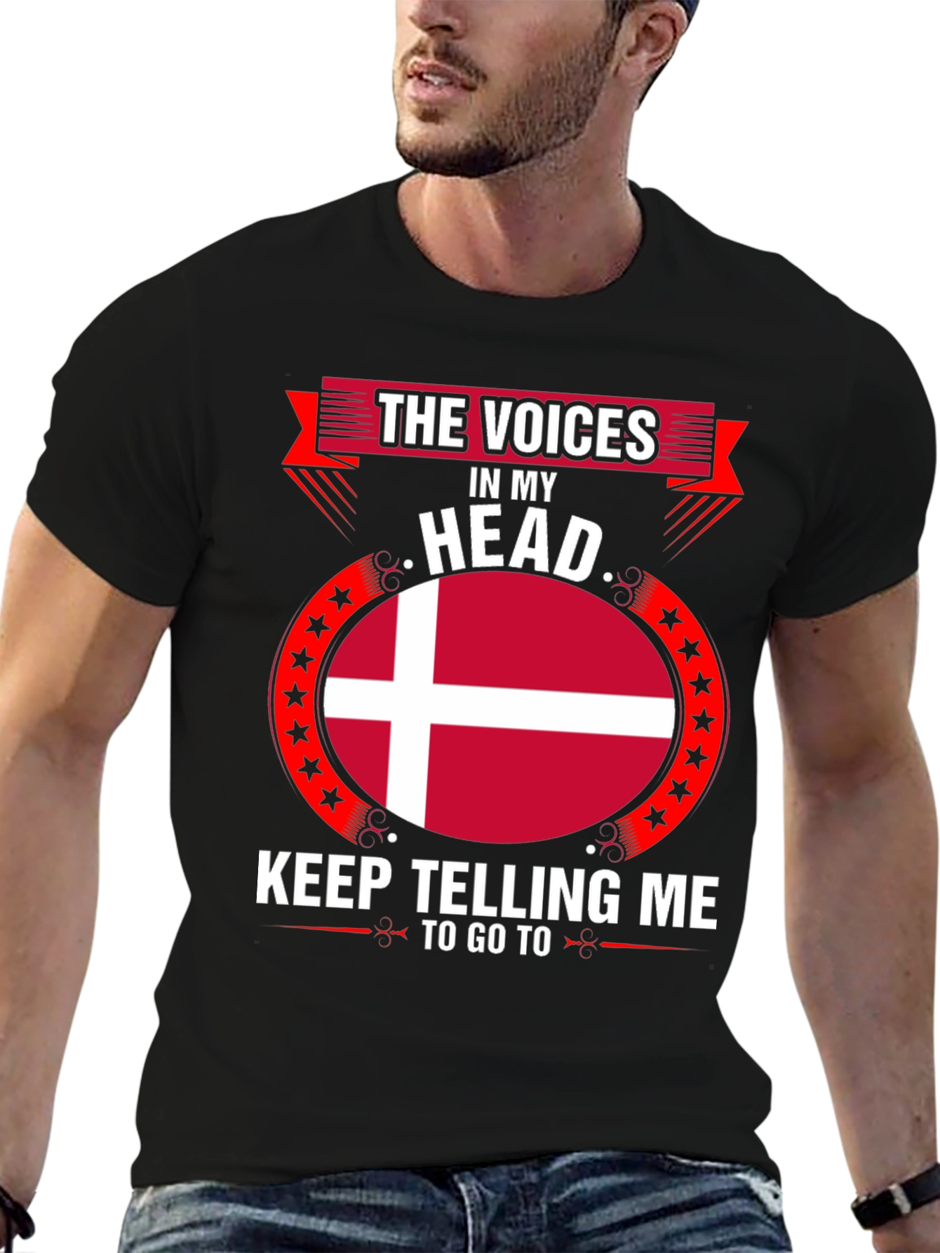 Danish Flag T-Shirt - The Voices in My Head