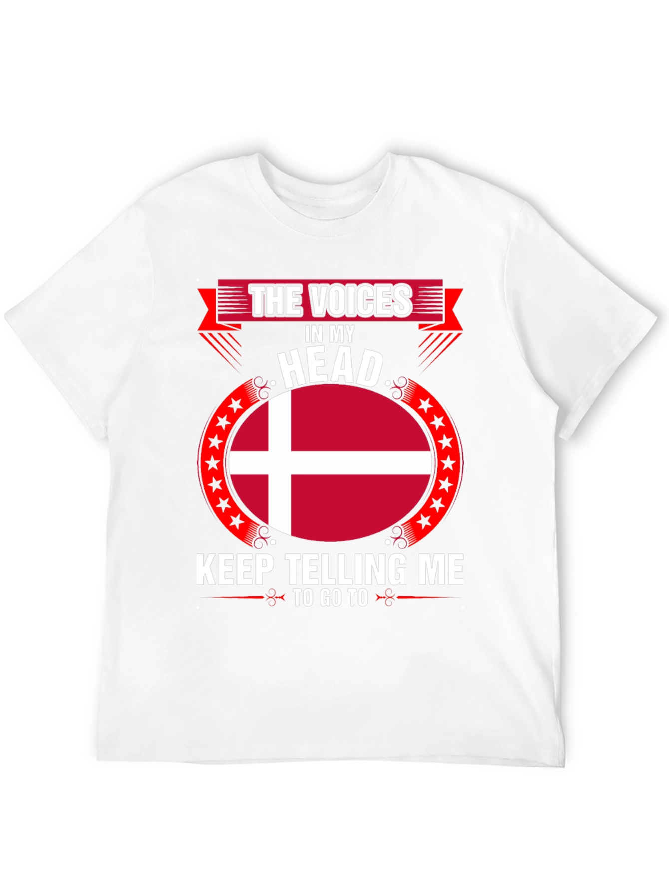 Danish Flag T-Shirt - The Voices in My Head