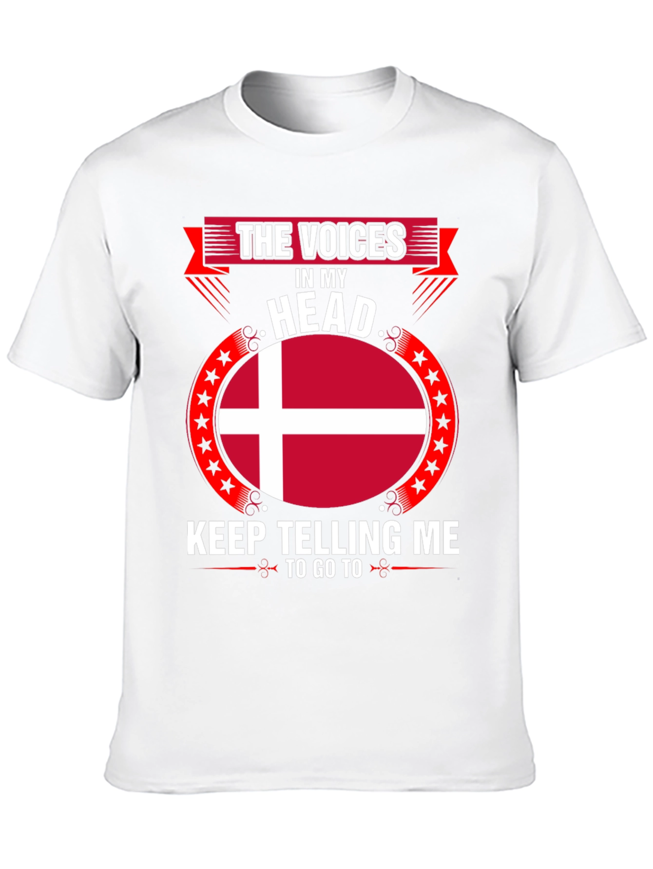 Danish Flag T-Shirt - The Voices in My Head